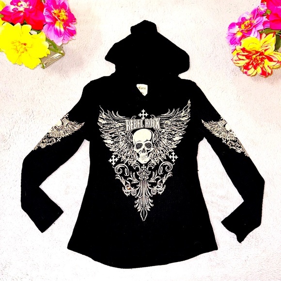 Vocal skull Embellishment waffle top - Picture 1 of 10